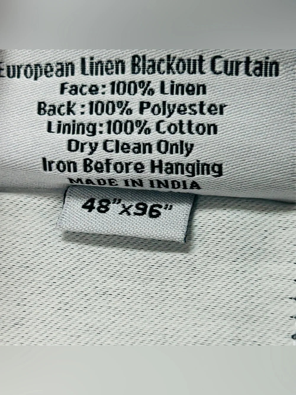 NWT QUINCE Set Of 2 48x96 European Linen True Blackout Curtains White 8692